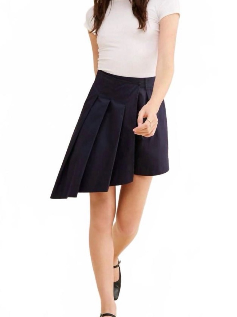 Allina Liu Asymmetric Pleated Skort in Navy Blue Size XXS